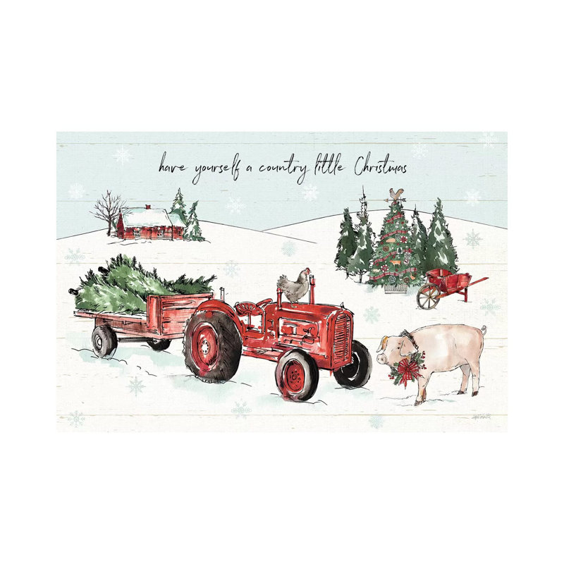 Holiday On The Farm I - Farmy And Bright by Anne Tavoletti - Wrapped Canvas Print, 30.48 cm H x 45.72 cm W
