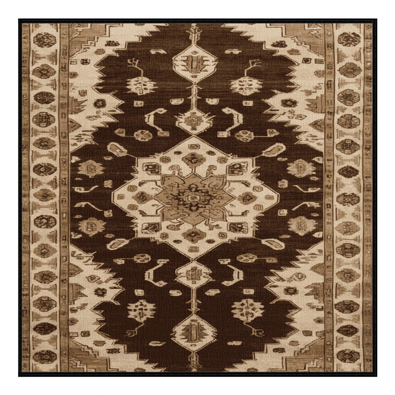Tapis brun lavable à la machine, Carré 3 pi