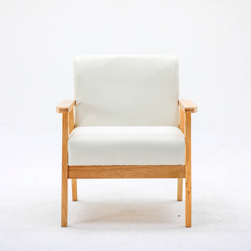 Fauteuil l 21,59 po Lenell, Lin beige, Naturel