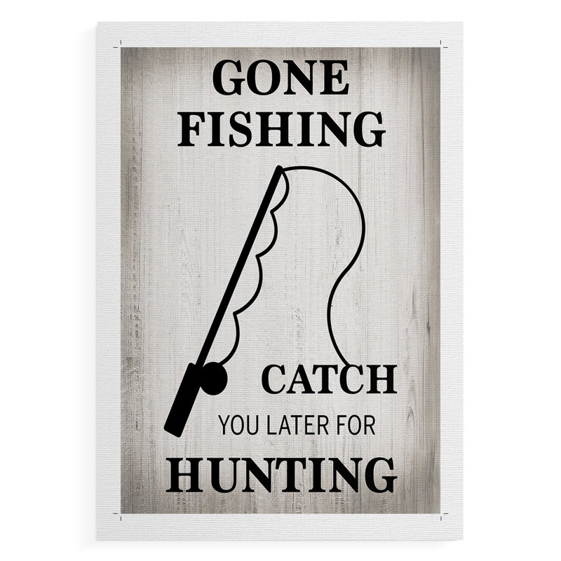 Gone Fishing - Impression sur toile seulement - NON CADRE, H 18 po x l 12 po