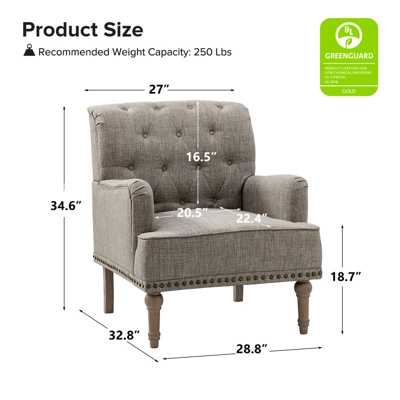 Fauteuil Wilkey, Mélange de polyester gris