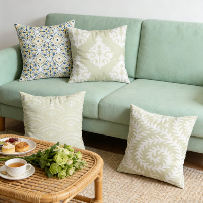 Ensemble de 4 taies décoratives Green Leaf