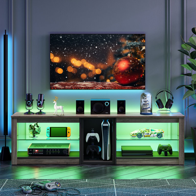 Wade Logan Brahma 63" Gaming TV Stand for PS5 with LED