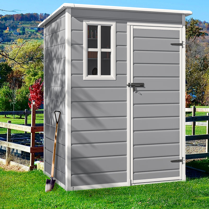 Remise de rangement en résine, H 70,8 po x l 53,1 po x P 29,9 po, Black