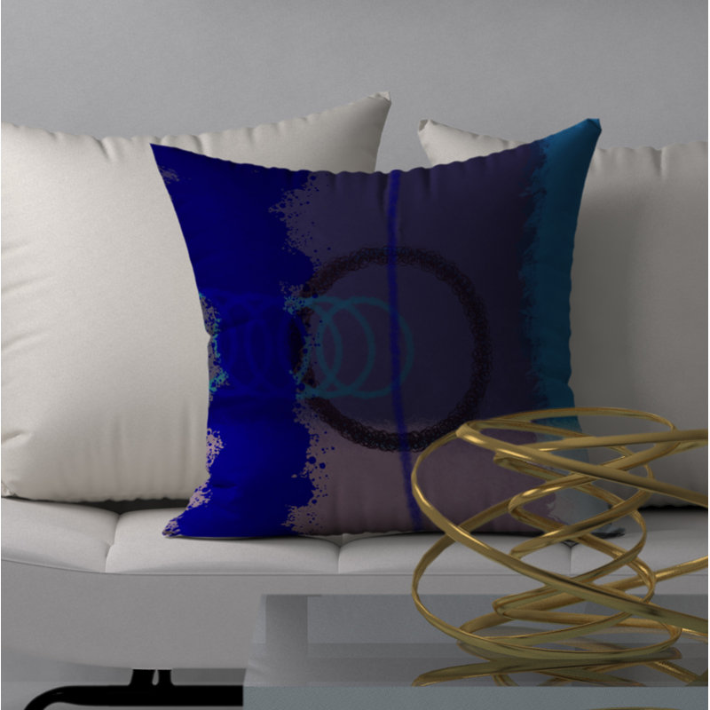 Abstract Reversible Throw Pillow, 18" H x 18" W