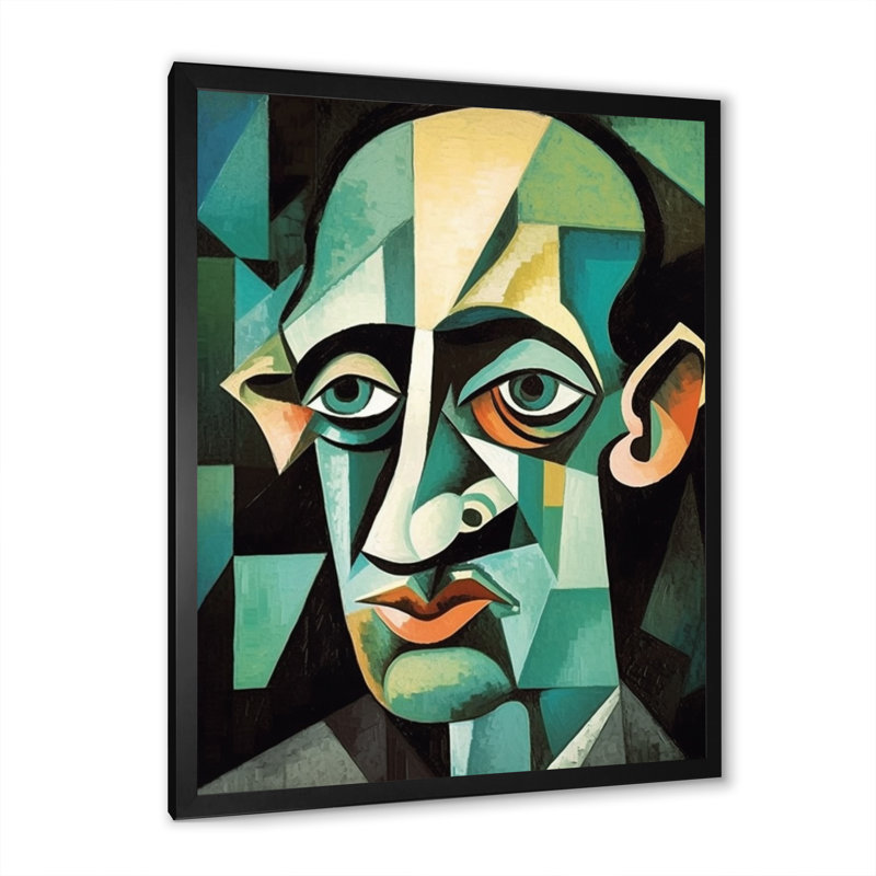 «Masculin», reproduction d'art sur toile, Cadre simple noir, H 44 po x l 34 po x P 1,5 po