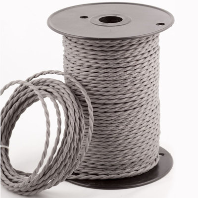 2Core Twisted Vintage Coloured 0.75Mm Braided Fabric Flexible Electrical UK Lighting Wire Cord / Cable