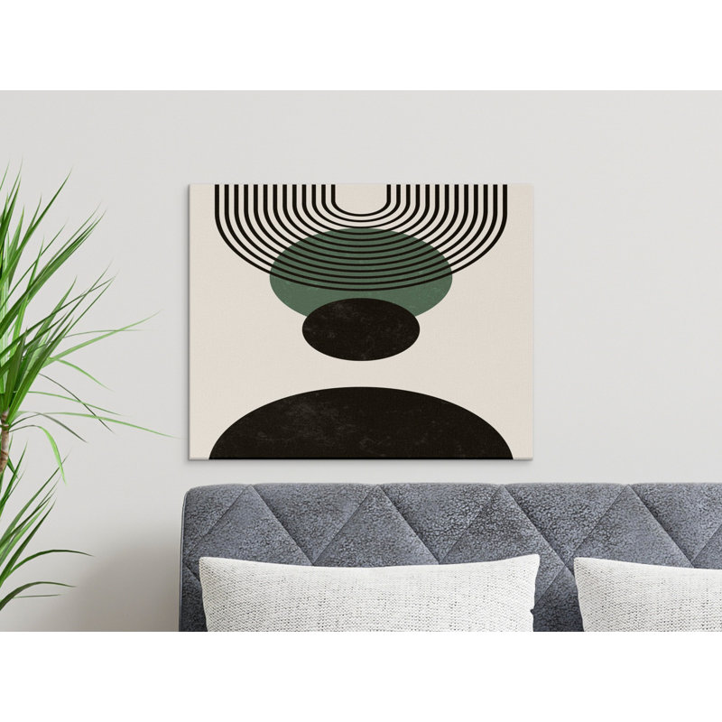 Wrapped Canvas Print Set, Black/Green/Beige, 76.2 cm H x 152.4 cm W
