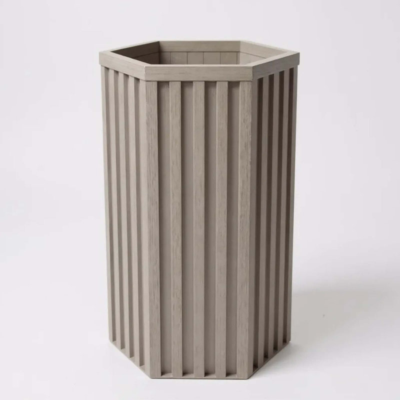 Jardinière à colonne hexagonale SM, Gris brun, H 30,25 po x l 16,50 po x P 14,38 po