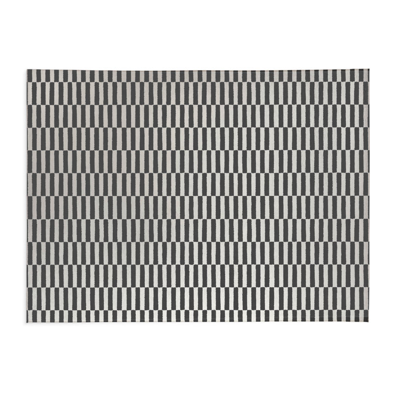 Tapis de cuisine Off Stripe, Rectangulaire 3 pi x 5 pi, Ivoire/gris anthracite