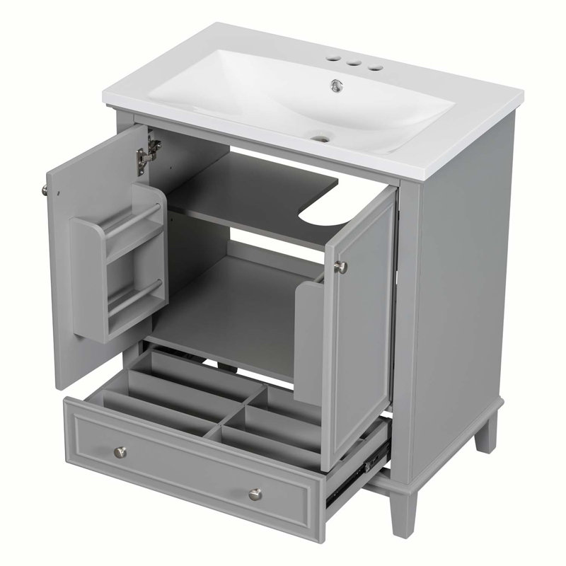 Base de meuble-lavabo simple 30 po seulement, Gris