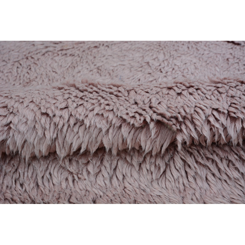 Wool Area Rug in Pink, Rectangle 2' x 3'