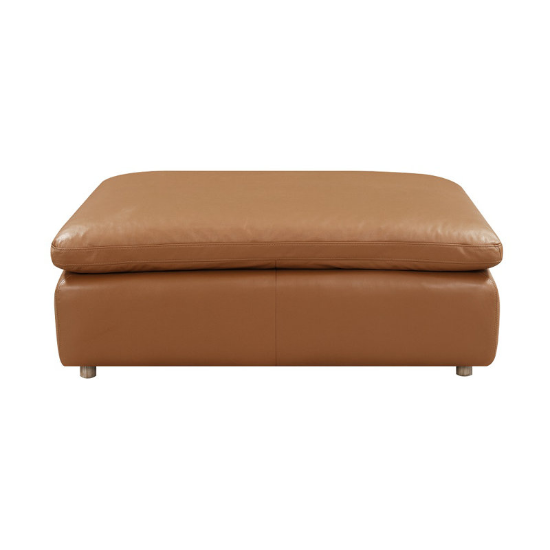 Ottoman, Brown Top Grain Leather