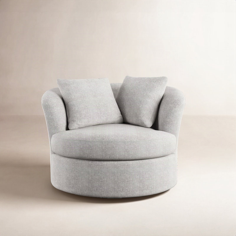 Thamm Upholstered Swivel Chair with Throw Pillows