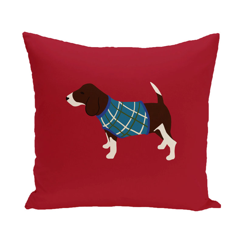Reversible Throw Pillow, 26" H x 26" W, Red