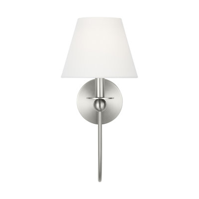 Elsay 1 Light Bathroom Bedroom Wall Fixture With White Linen Shade
