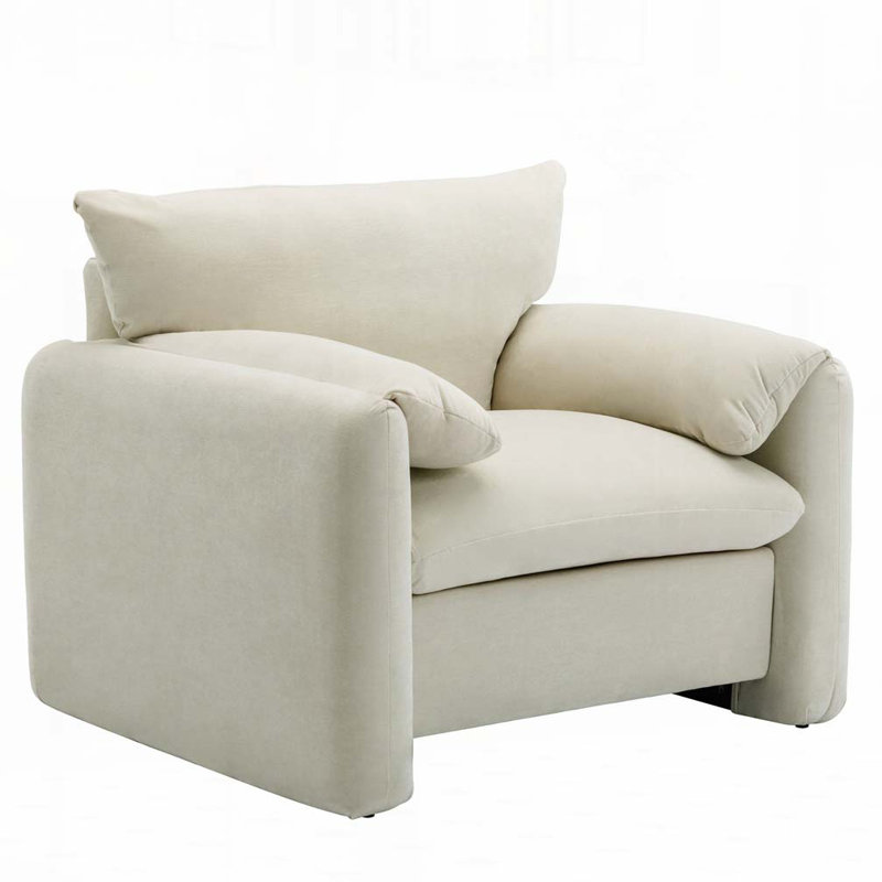 Fauteuil rembourré ou salon, chambre à coucher, salle de lecture, Crème, crème