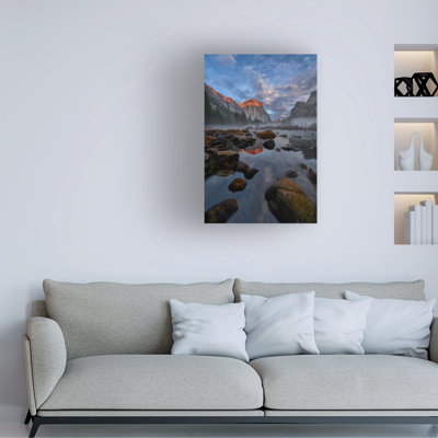 Wrapped Canvas Wall Art - Jon Evan 'Morning in the Yosemite Valley' Wall Art for Living Room, Bedroom, or Office Décor  - 30x47