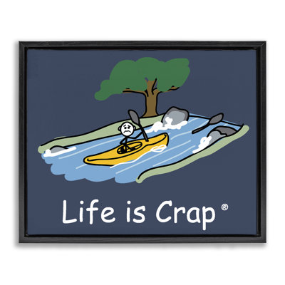 «Life Is Crap Kayaker», art mural sur toile par LIC