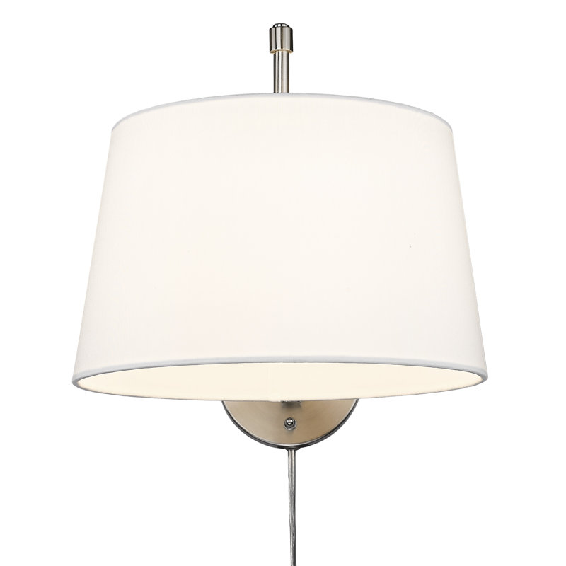 Ryleigh 1-Light Swing Arm in Pewter with Modern White, White, Pewter