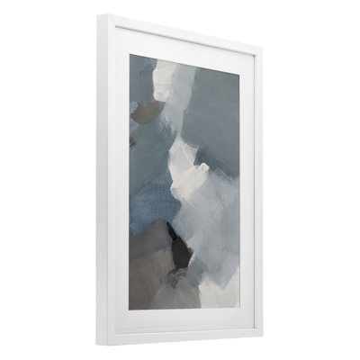 Stormy Grey Abstract Framed Print Under Glass, design by Lanie Loreth