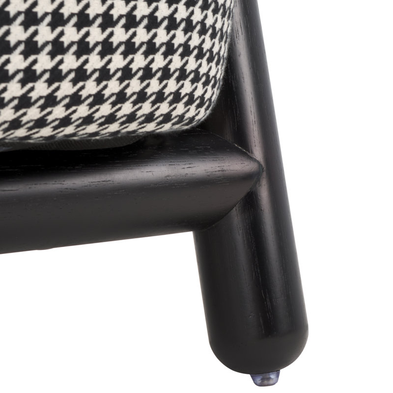 Leisel Upholstered Armchair, Black Houndstooth Polyester