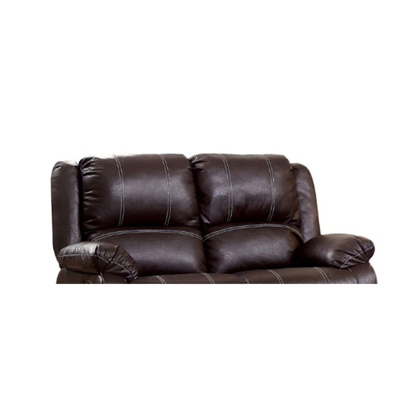 Causeuse inclinable en cuir synthétique Zuriel, Brun