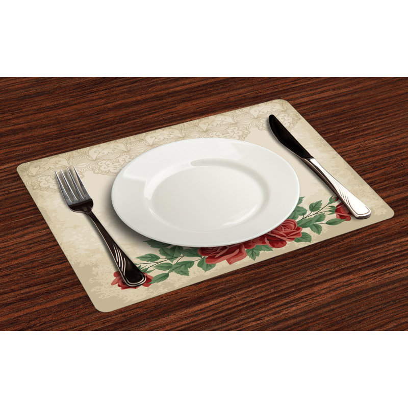Polyester Floral Rectangle Placemat