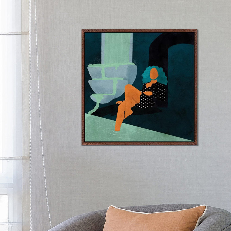 Tessa by Reyna Noriega - Print on Canvas, Brown Framed, 45.72 cm H x 45.72 cm W