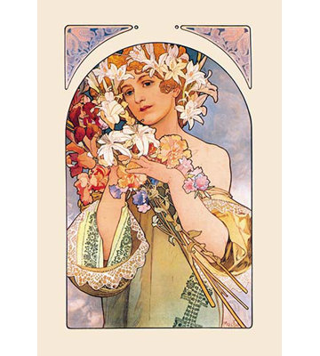 « fleur » par alphonse mucha, reproduction d’art