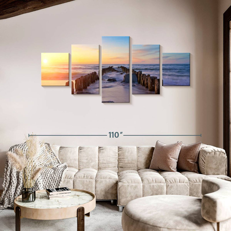 Old Pier Sunset Avonna, 42" H x 92" W