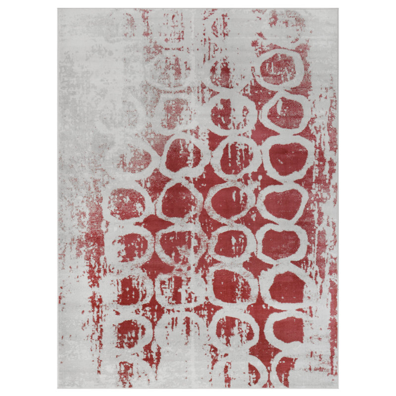 Rouge Tapis décoratif Ladue, Rectangle 7 pi 8 po x 10 pi