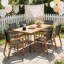 Ensemble de salle à manger 7 pièces en bois d'acacia avec 6 chaises ergonomiques et une grande table pour le jardin, la terrasse ou la piscine.-496213402