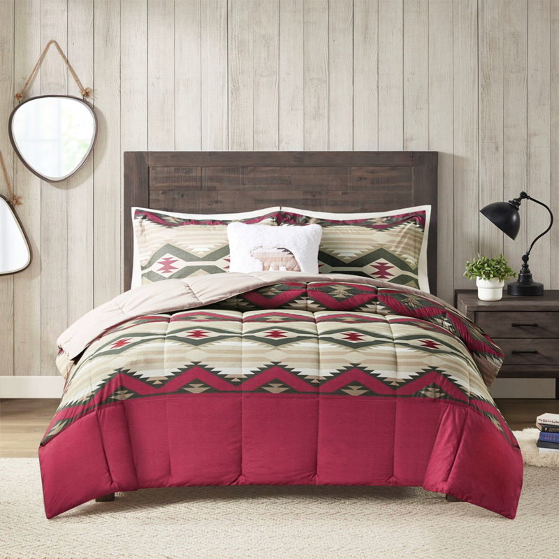 Édredon en duvet synthétique très grand - La literie en tissu écossais doux et confortable comprend un édredon, 2 taies décoratives et un coussin décoratif.