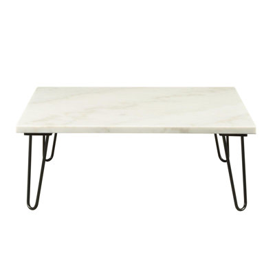 Table basse moderne en marbre blanc Modern Elegance 1pc Luxury Furniture