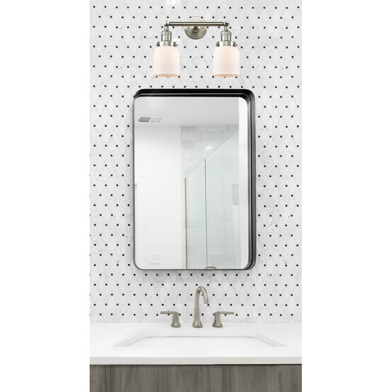 ClipperCove 2 - Light Dimmable Vanity Light, 6 Watt Vinage LED Bulb, Matte White Cased, Brushed Satin Nickel