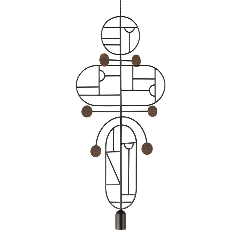 Wooden Dots 1 - Light Pendant, Walnut, Black