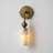 Antique Brass 1-Light Alabaster Cylinder Wall Sconce