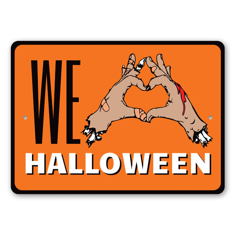 Panneau «We love Halloween», H 10 po x l 14 po x P 0,04 po