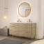 Meuble-lavabo double 60 po avec 6 tiroirs, armoire de rangement autoportante blanche Carrara, deux lavabos intégrés, conception courbée mince, pré-assemblé-1106647885