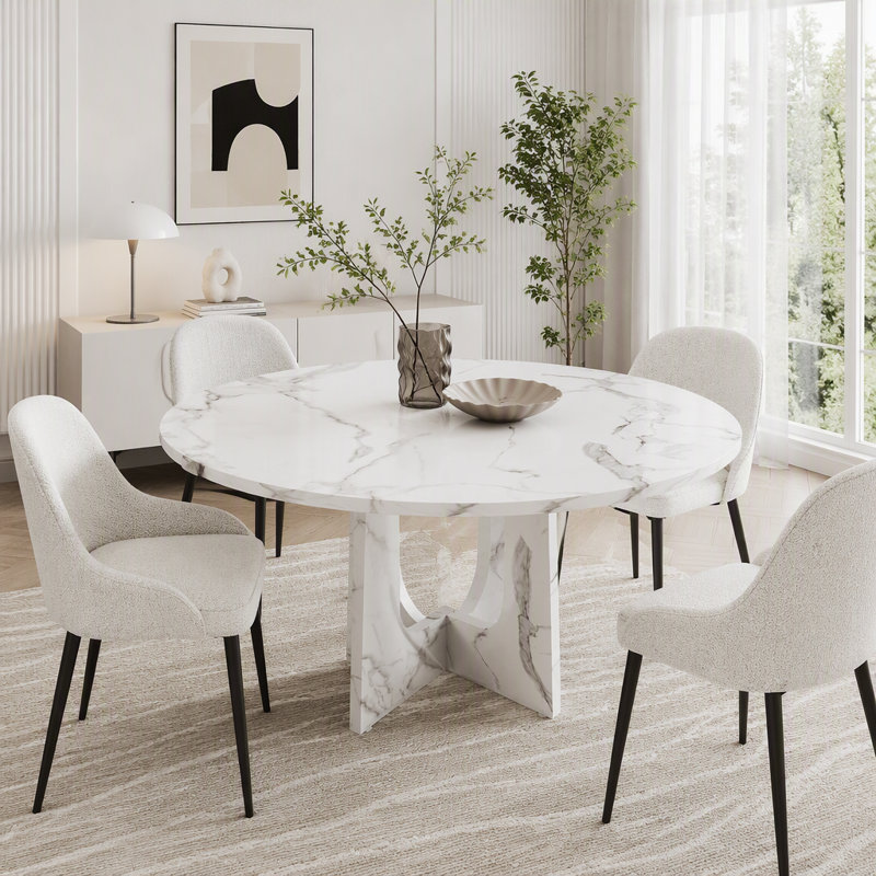 Table de salle à manger ronde, White