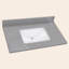 Comptoir de meuble-lavabo en pierre reconstituée de 30 po x 22 po avec comptoir intégré en faux pierre avec dosseret de 4 po pour salle de bain en marbre gris