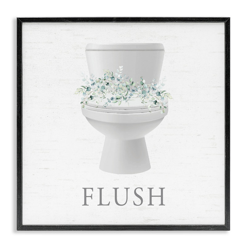 Toilette et art botanique frais, estampe numérique avec lettres et lignes, Giclée encadrée noir minuit, H 12 po x l 12 po
