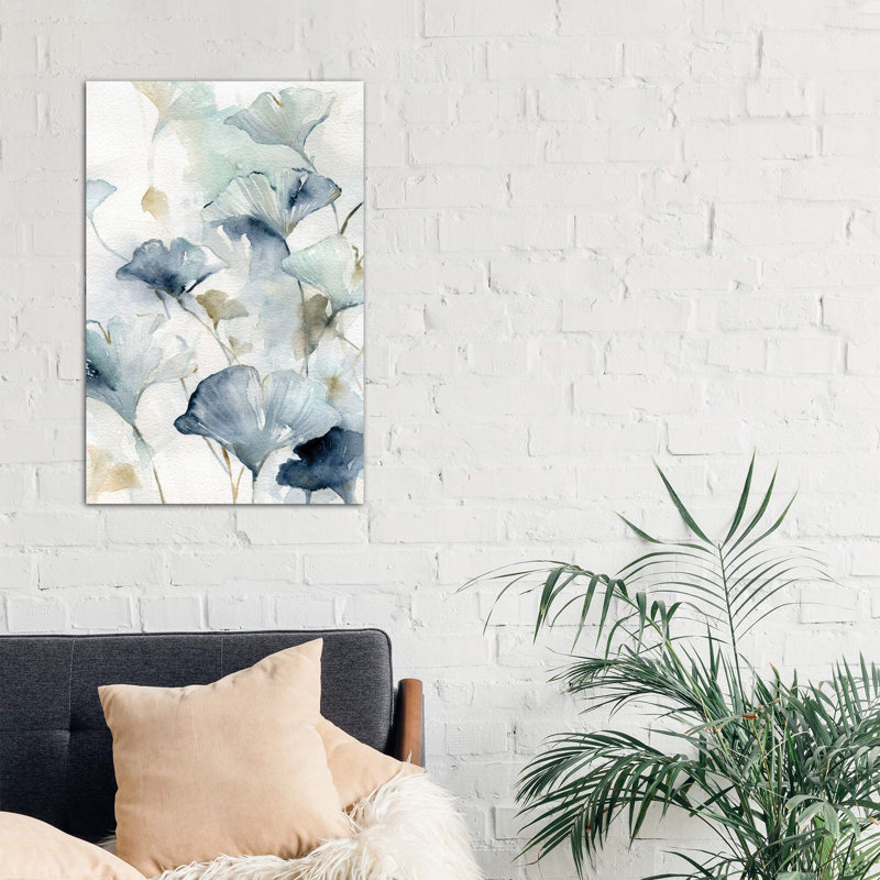 Indigo Gingko II by Carol Robinson - Painting, Wrapped Canvas, 66.04 cm H x 45.72 cm W x 3.175 cm D