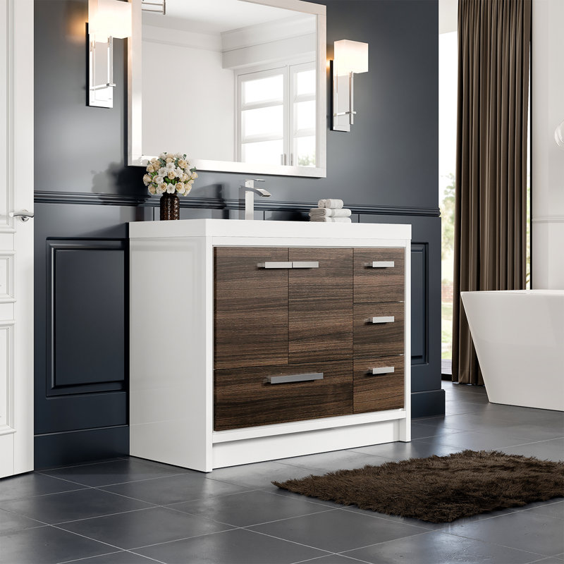 Ensemble de meuble-lavabo simple 42 po Beiler, Chêne gris