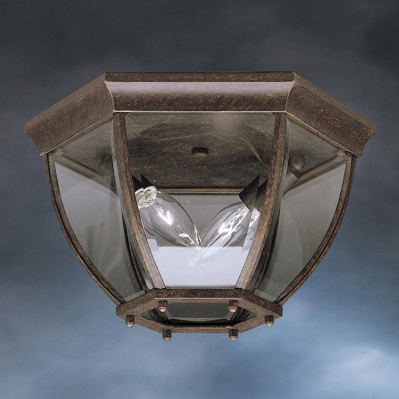 Connan Glass Flush Mount, Tannery Bronze