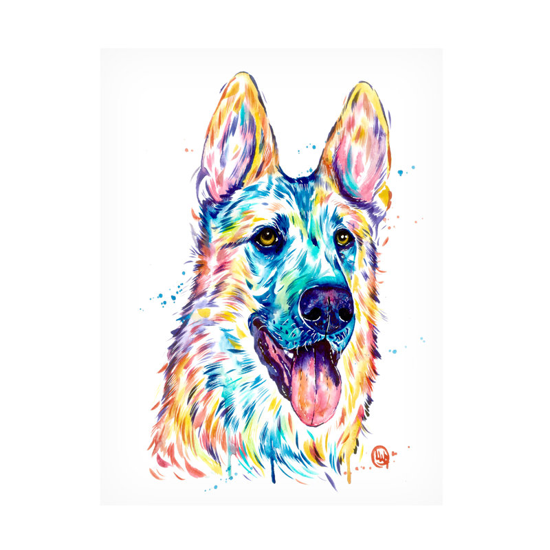 «Lisa Whitehouse German Shepherd», art sur toile, H 19 po x l 14 po