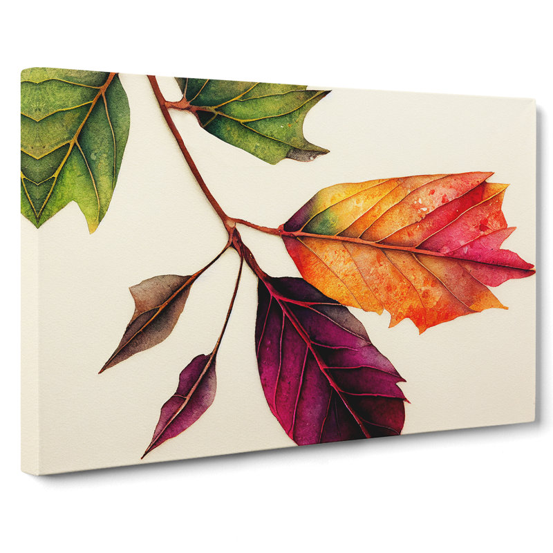 Watercolour Plant Leaf Vol.5 - Wrapped Canvas, 35cm H x 50cm W x 3cm D
