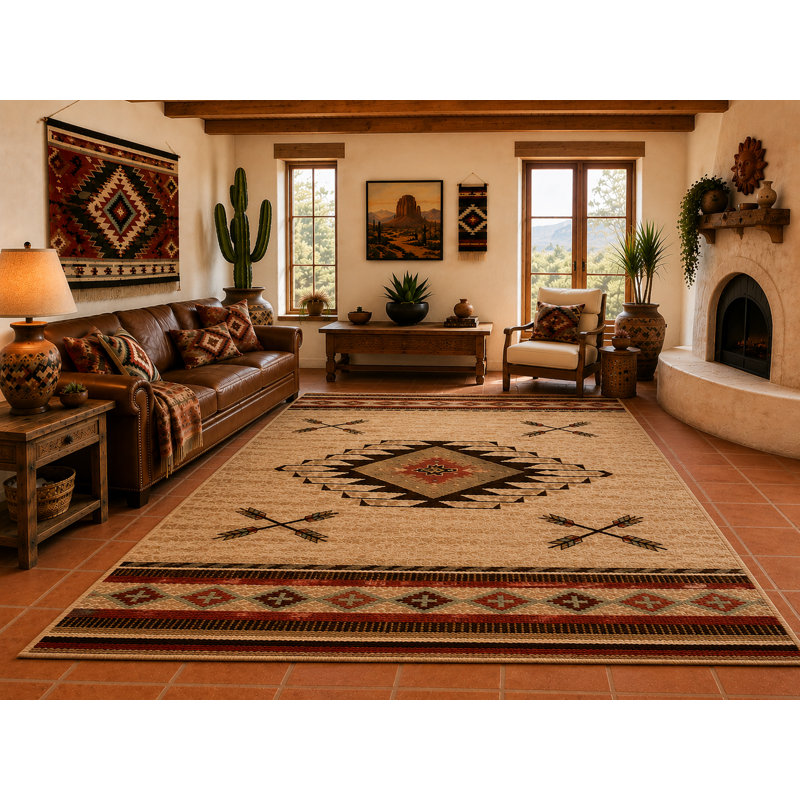 Perrault Southwestern Indoor Rug, Rectangle 9'2" x 12'6"