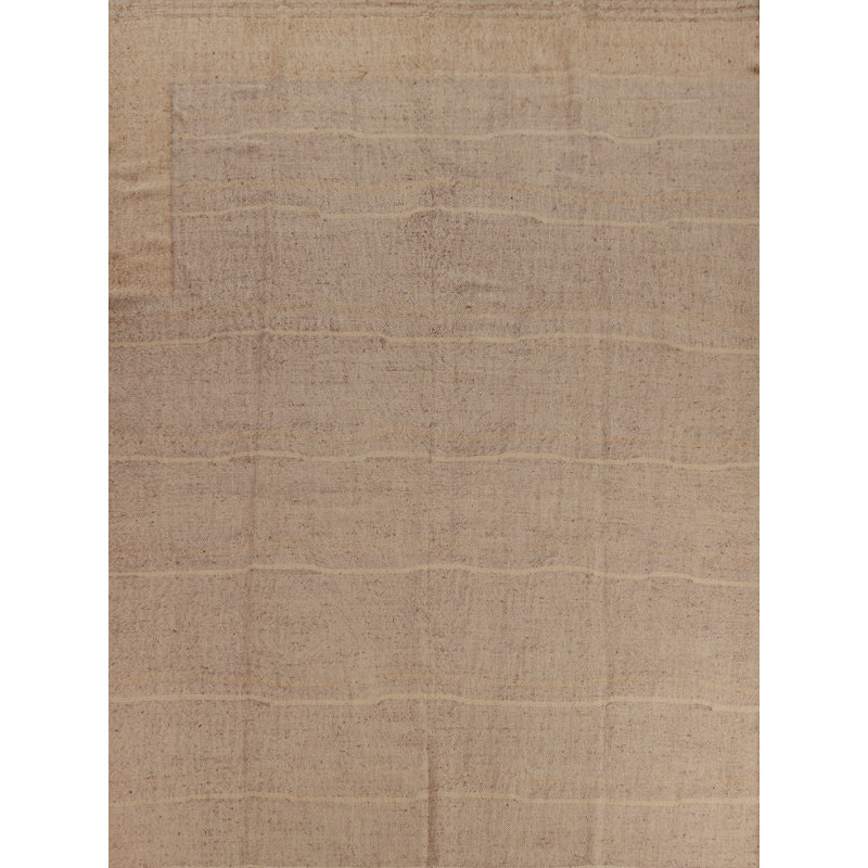Tapis oriental en terre de jute brun Kilim 9 x 11